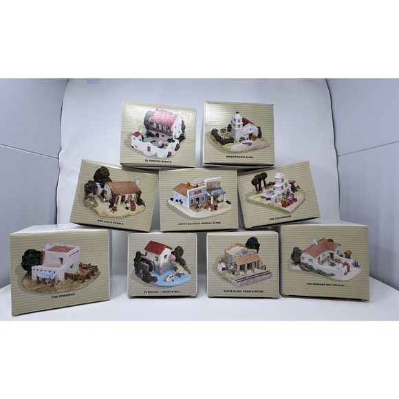 Pueblo Encantado Collection Full Set of 9 Miniature Figurines, Only Made In 1994 - Picture 2 of 16